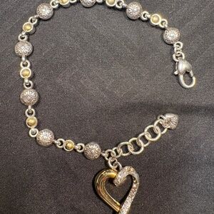 Brighton Link Bracelet, with gold and silver tone with Crystal heart
